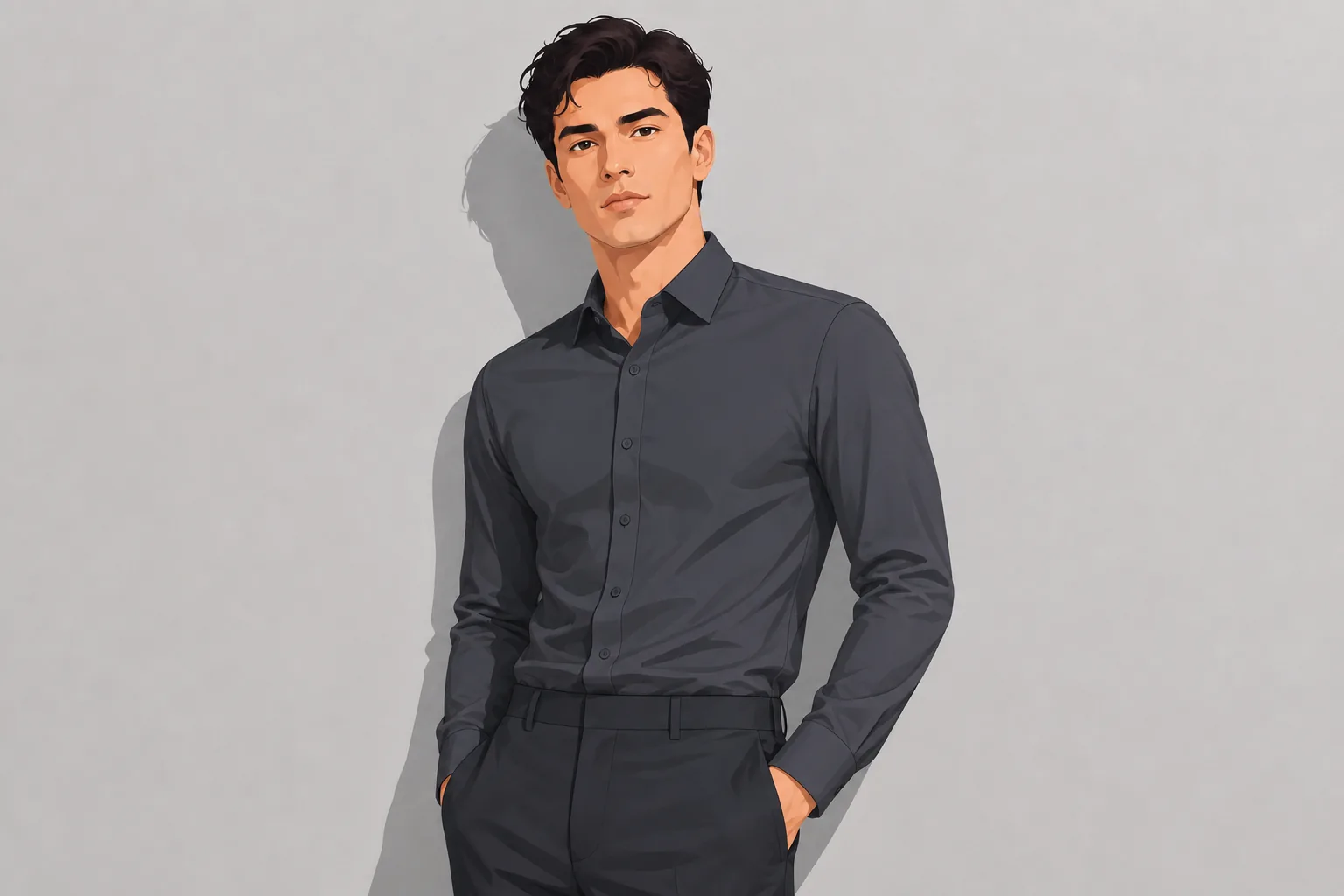 Spread-Collar Shirt