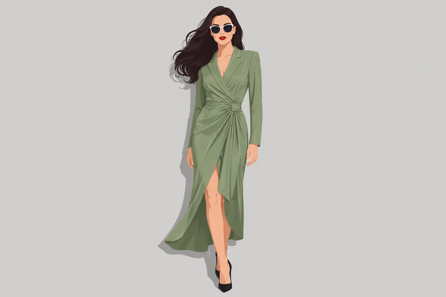 Pleated Chiffon Dress