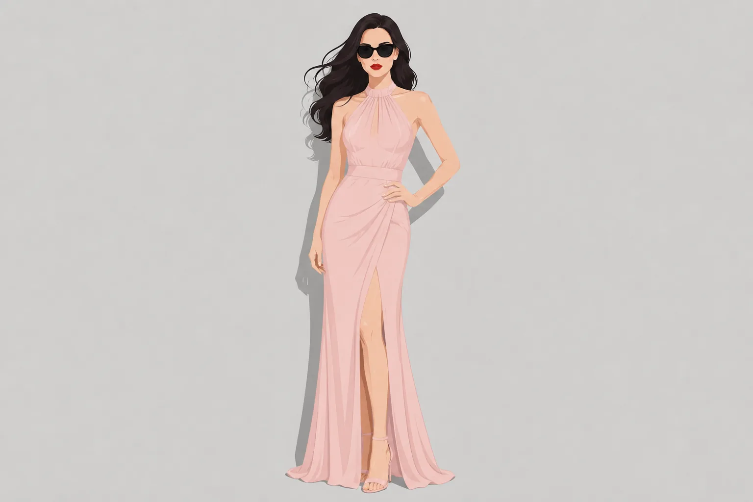 Draped Asymmetric Gown