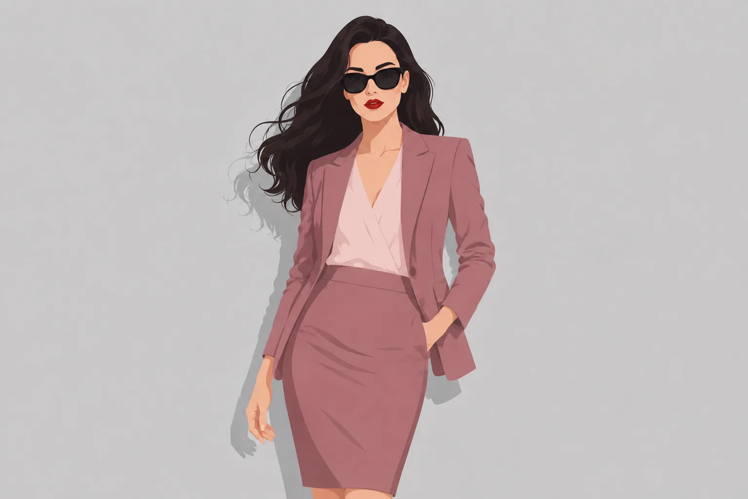 Pinstripe Pencil Skirt