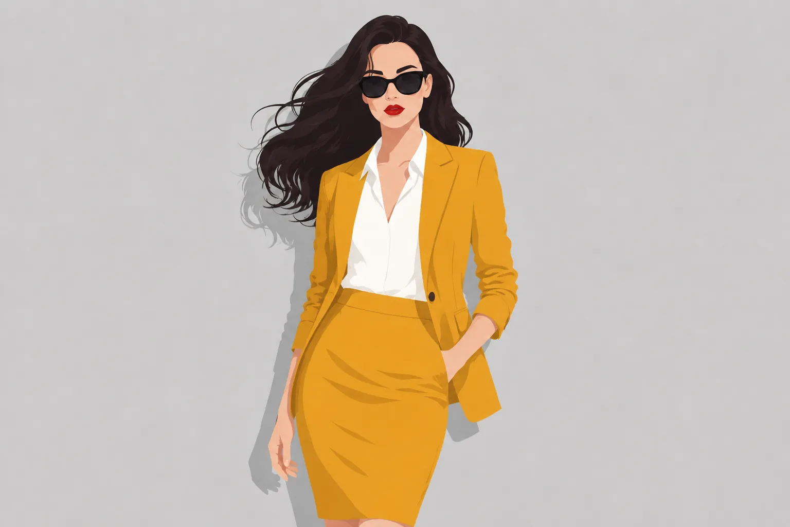 Belted Pencil Skirt