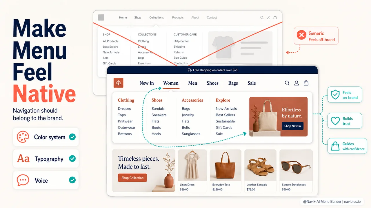 Menu design and brand identity: making navigation feel like your store