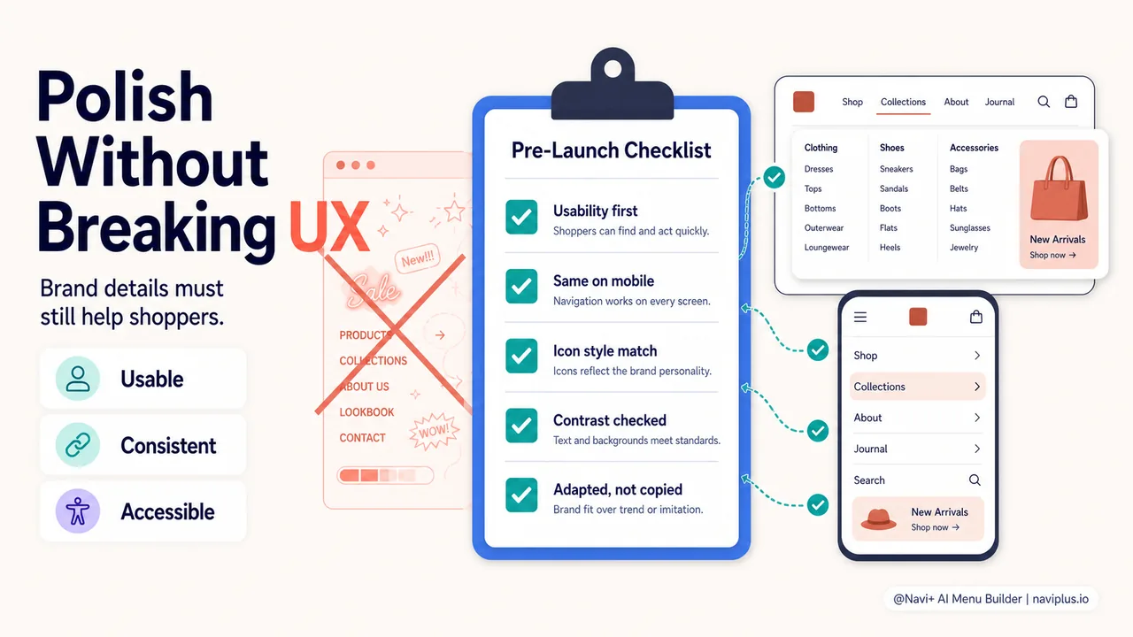 Visual checklist of common menu design mistakes