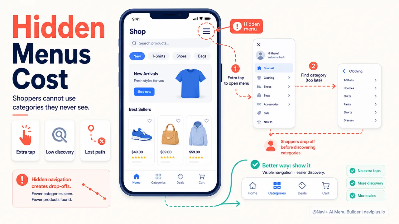 Mobile navigation — why the hamburger menu is falling behind and what to use instead