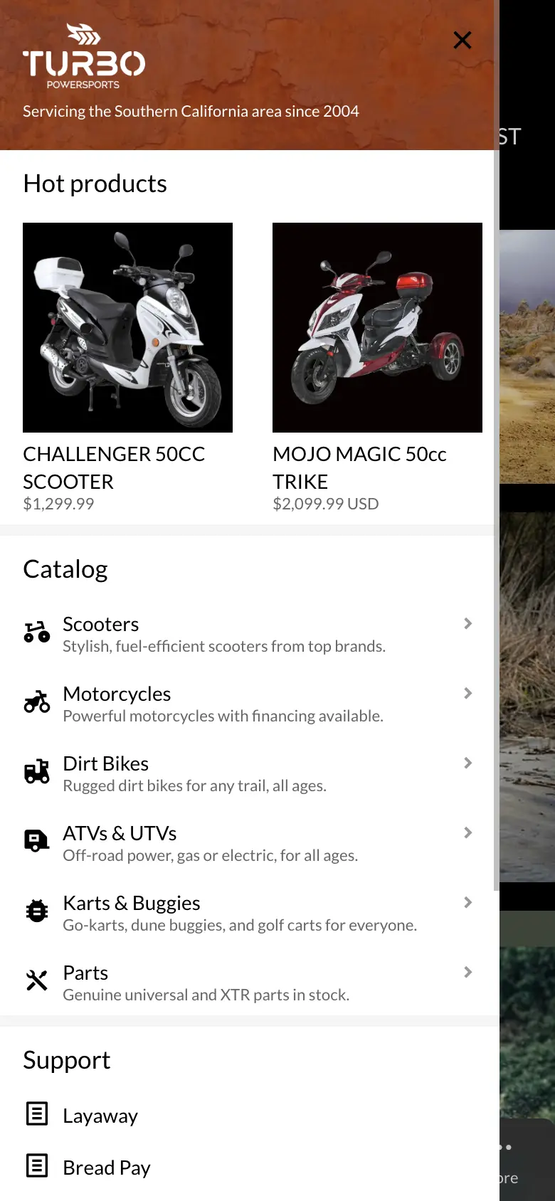 After Navi+ — full, engaging Slide menu
