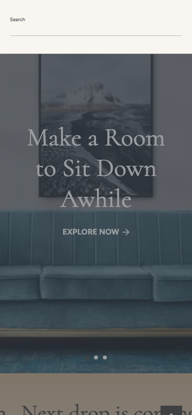 Search → panel opened — Navi+ on the Abode Shopify theme Search → panel opened — Navi+ on the Abode Shopify theme