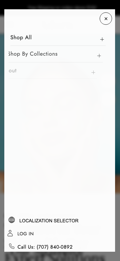 Hamburger → panel opened — Navi+ on the Adorn Shopify theme Hamburger → panel opened — Navi+ on the Adorn Shopify theme