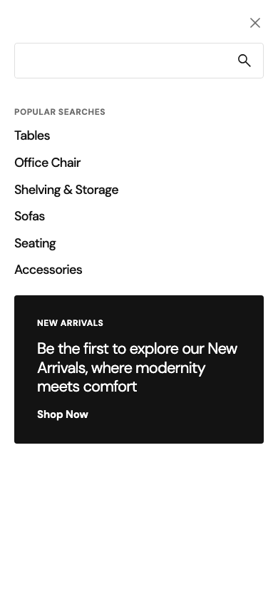 Search → panel opened — Navi+ on the Aesthetic Shopify theme Search → panel opened — Navi+ on the Aesthetic Shopify theme