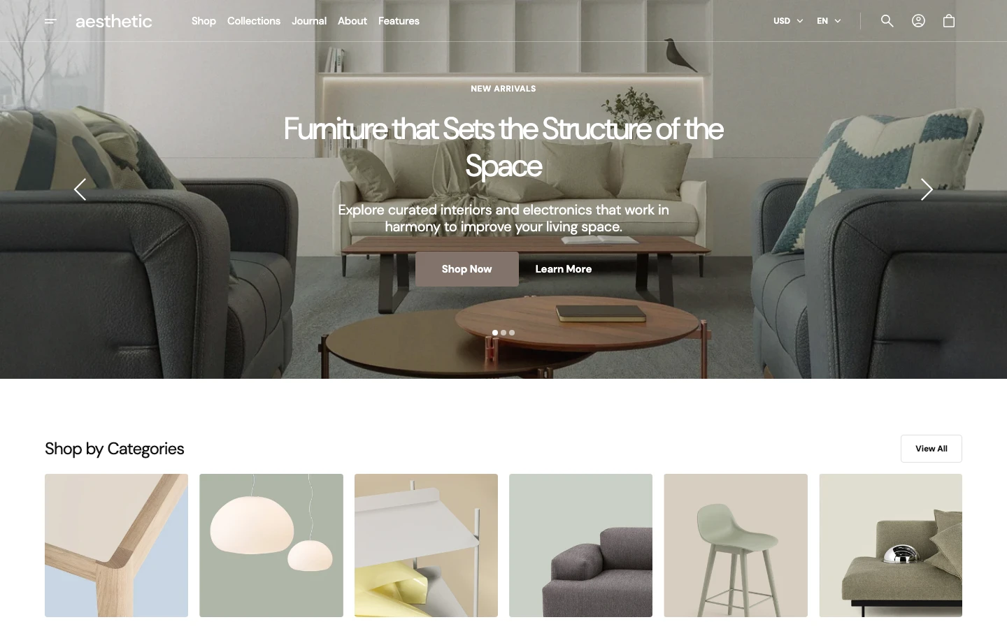 Navi+ Mega Menu replacing the desktop menu on the Aesthetic Shopify theme Navi+ Mega Menu replacing the desktop menu on the Aesthetic Shopify theme