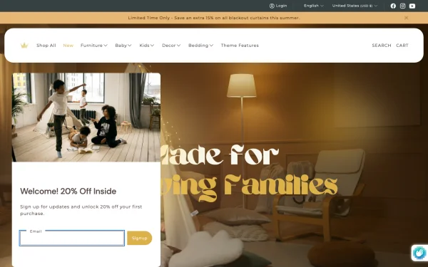 Full-page desktop screenshot of Shopify Agnes theme demo store