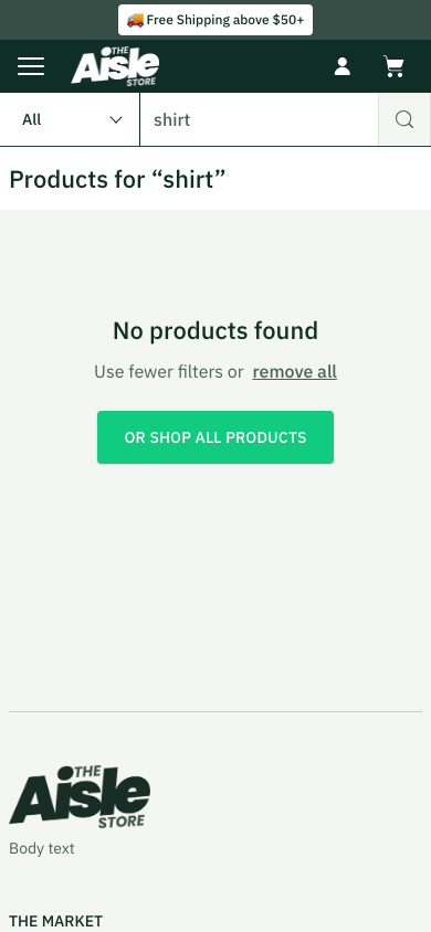 Search → panel opened — Navi+ on the Aisle Shopify theme Search → panel opened — Navi+ on the Aisle Shopify theme