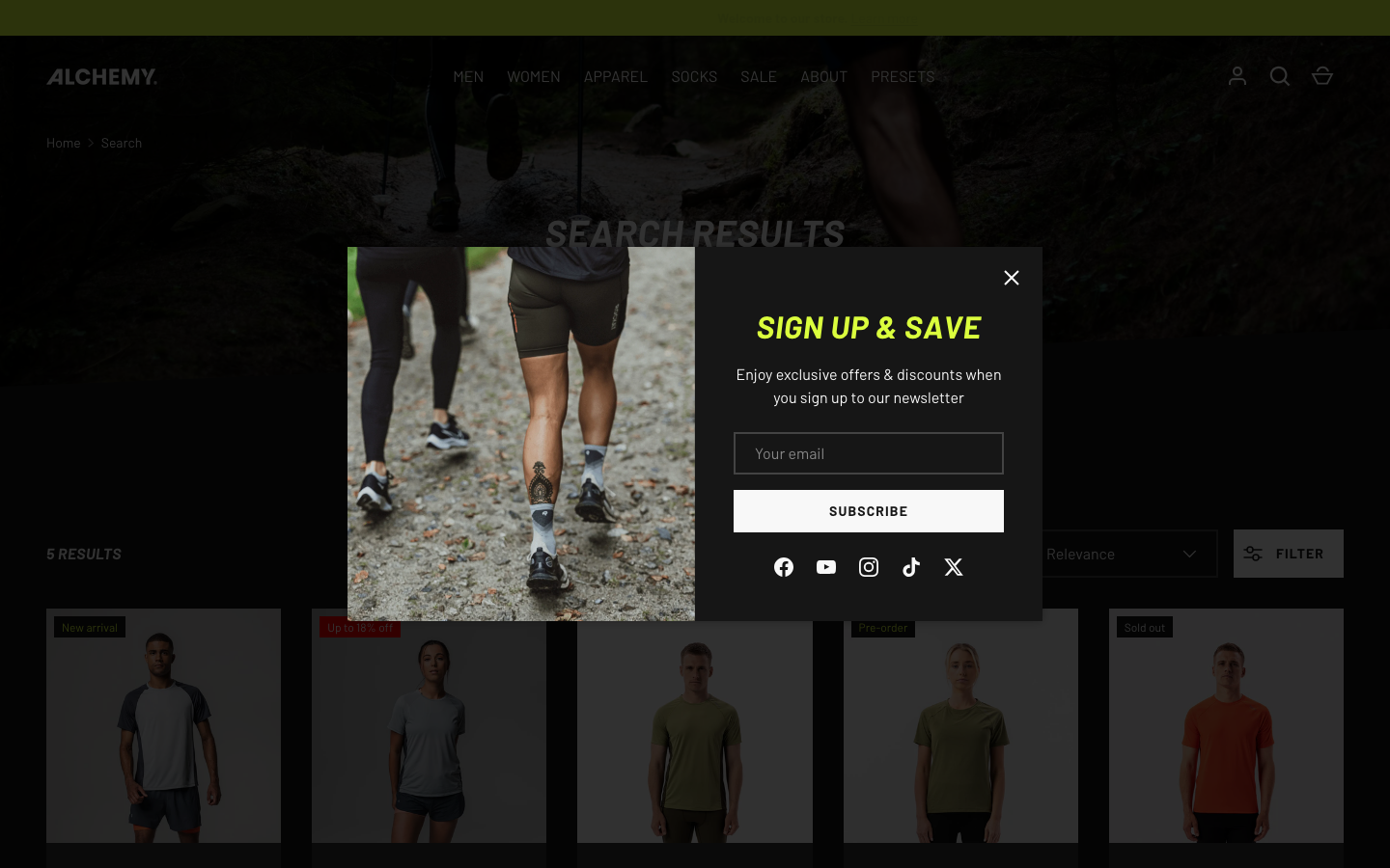 Search → panel opened — Navi+ on the Alchemy Shopify theme Search → panel opened — Navi+ on the Alchemy Shopify theme