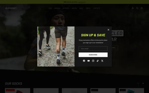 Navi+ menus on the Alchemy Shopify theme — desktop preview