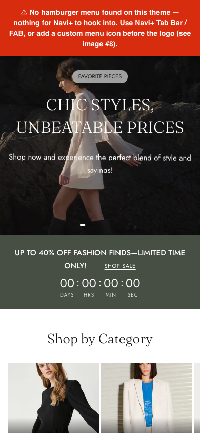 Navi+ Slide Menu on the Ascension Shopify theme Navi+ Slide Menu on the Ascension Shopify theme