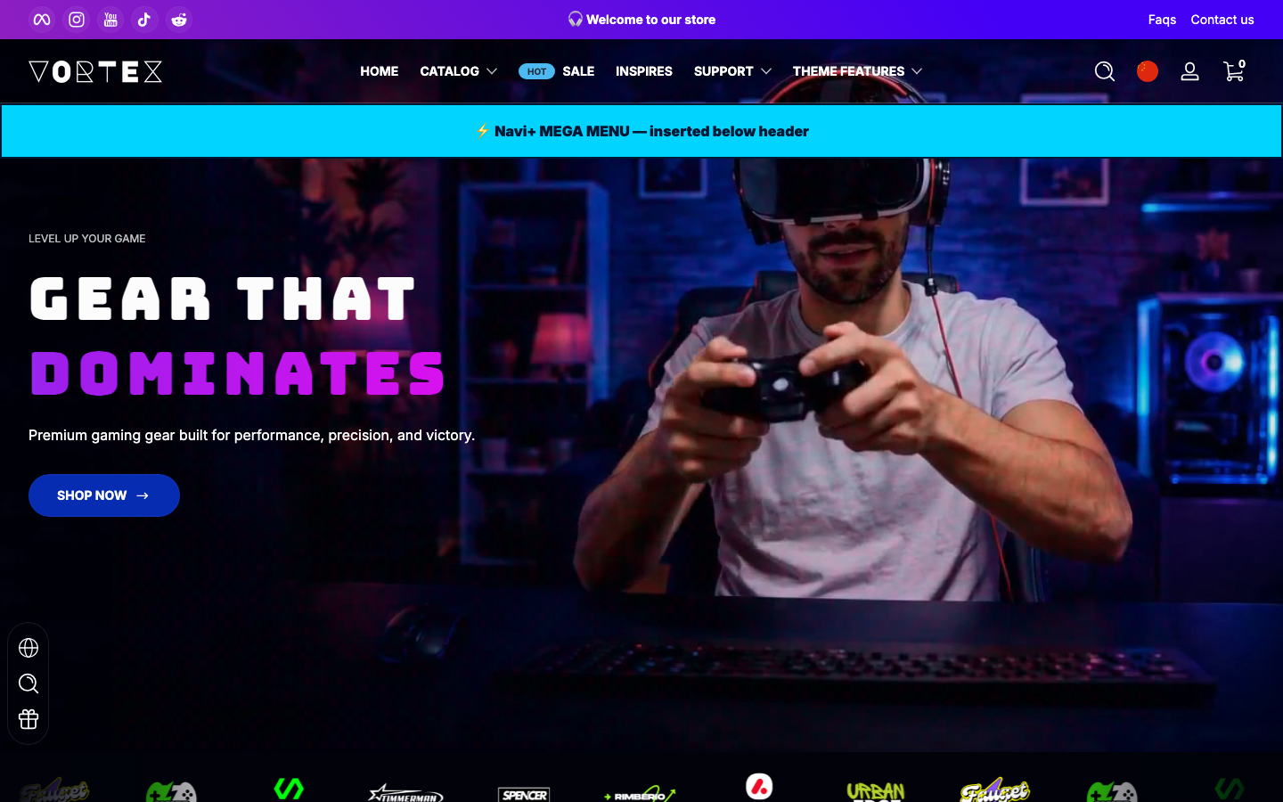 Menu inserted below header — Navi+ on the Ascent Shopify theme Menu inserted below header — Navi+ on the Ascent Shopify theme