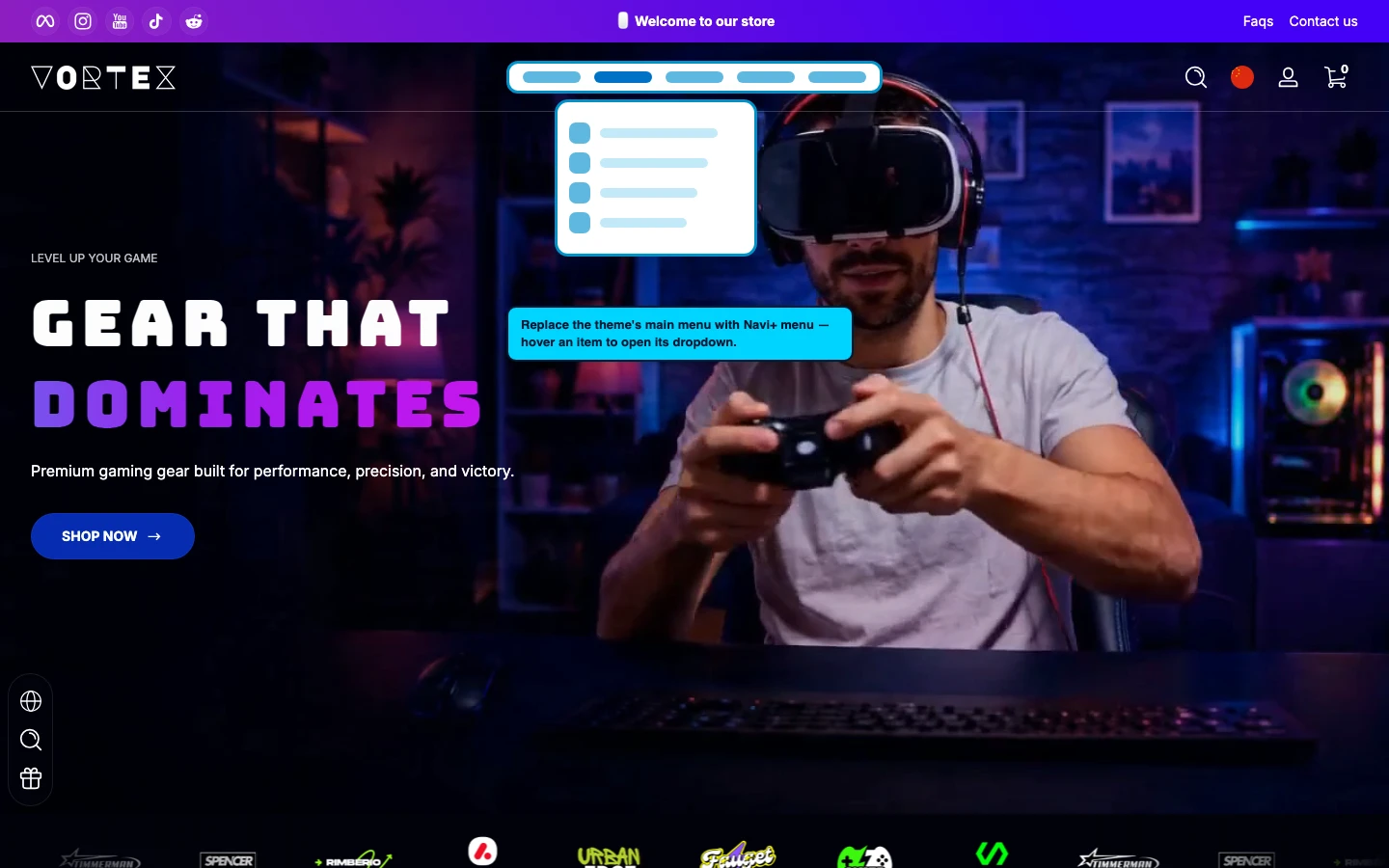 Navi+ Mega Menu replacing the desktop menu on the Ascent Shopify theme Navi+ Mega Menu replacing the desktop menu on the Ascent Shopify theme