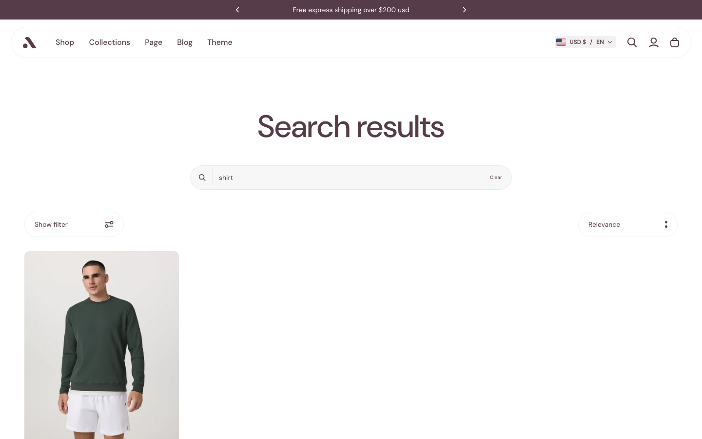 Search → panel opened — Navi+ on the Athora Shopify theme Search → panel opened — Navi+ on the Athora Shopify theme