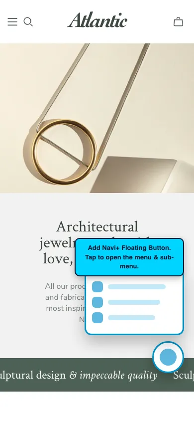 Navi+ FAB on the Atlantic Shopify theme Navi+ FAB on the Atlantic Shopify theme