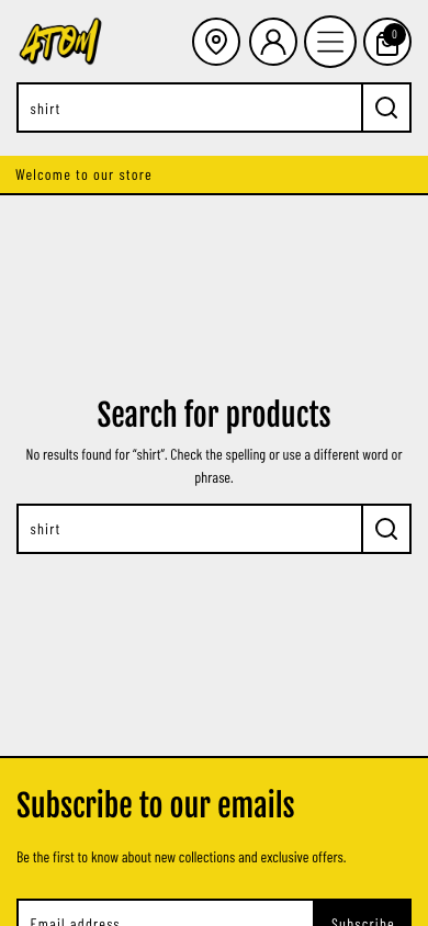 Search → panel opened — Navi+ on the Atom Shopify theme Search → panel opened — Navi+ on the Atom Shopify theme