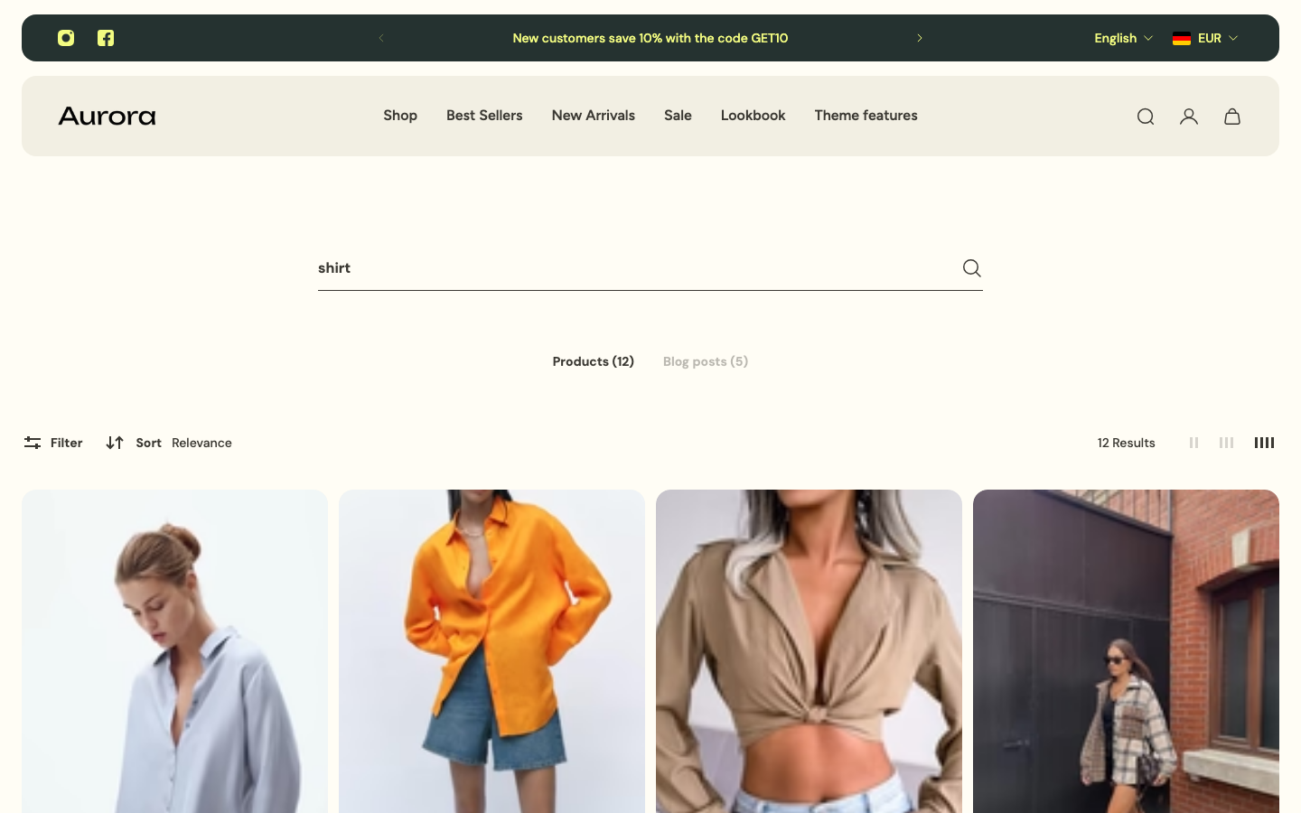 Search → panel opened — Navi+ on the Aurora Shopify theme Search → panel opened — Navi+ on the Aurora Shopify theme