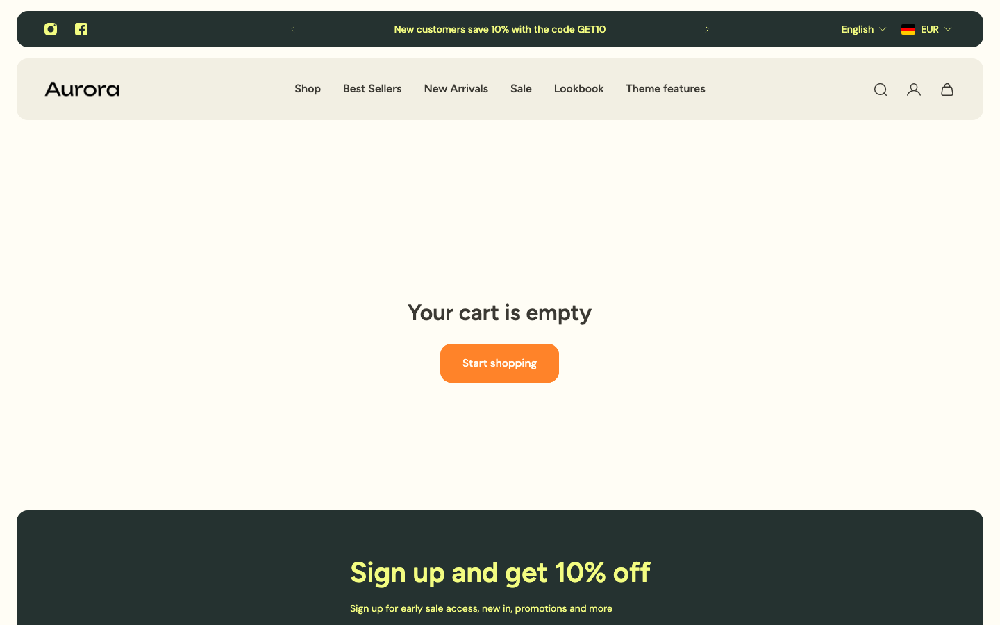 Cart → panel opened — Navi+ on the Aurora Shopify theme Cart → panel opened — Navi+ on the Aurora Shopify theme