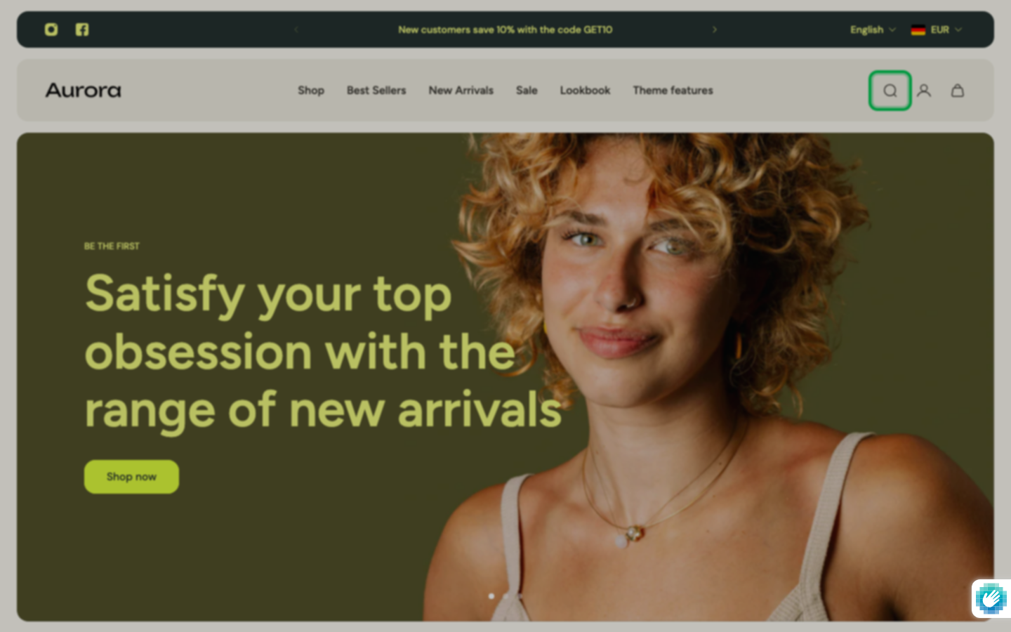 Search → panel opened — Navi+ on the Aurora Shopify theme Search → panel opened — Navi+ on the Aurora Shopify theme