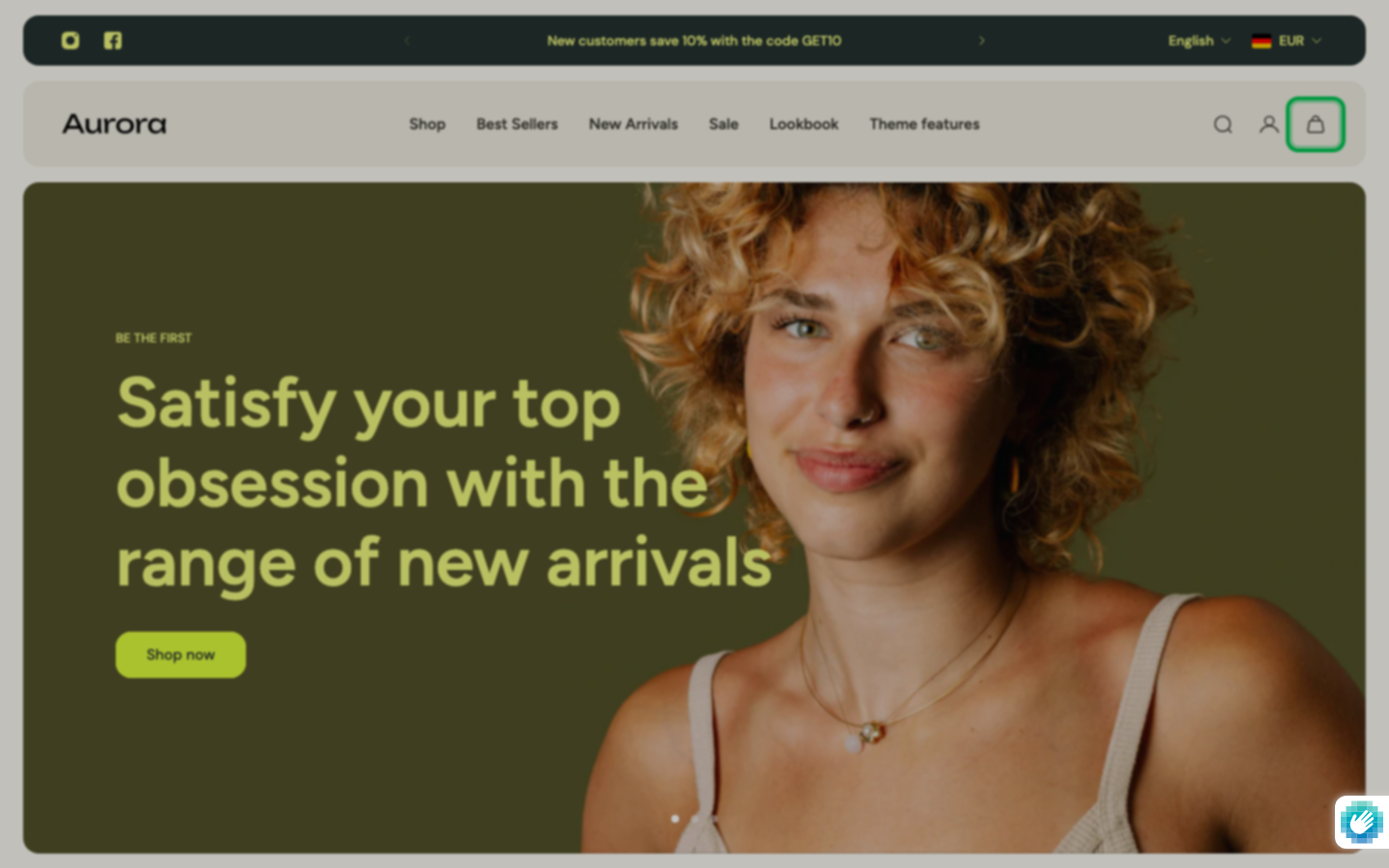 Cart → panel opened — Navi+ on the Aurora Shopify theme Cart → panel opened — Navi+ on the Aurora Shopify theme