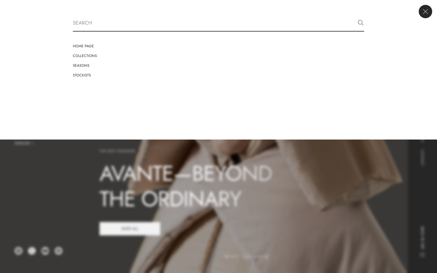 Search → panel opened — Navi+ on the Avante Shopify theme Search → panel opened — Navi+ on the Avante Shopify theme