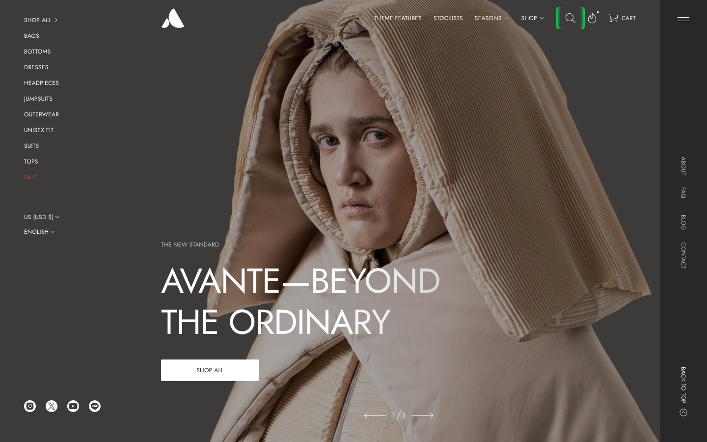 Search → panel opened — Navi+ on the Avante Shopify theme Search → panel opened — Navi+ on the Avante Shopify theme