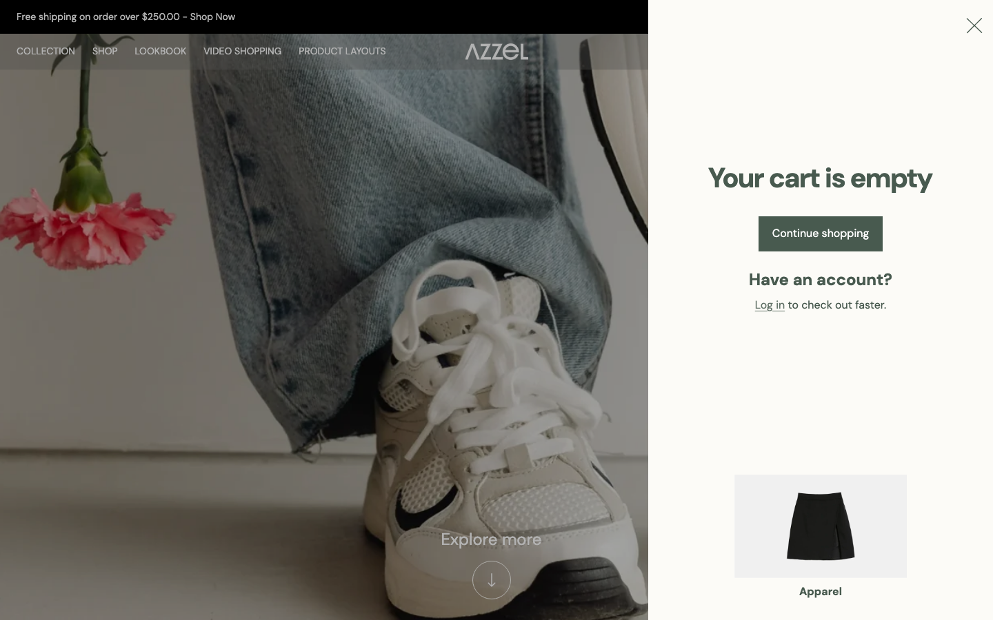 Cart → panel opened — Navi+ on the Azzel Shopify theme Cart → panel opened — Navi+ on the Azzel Shopify theme