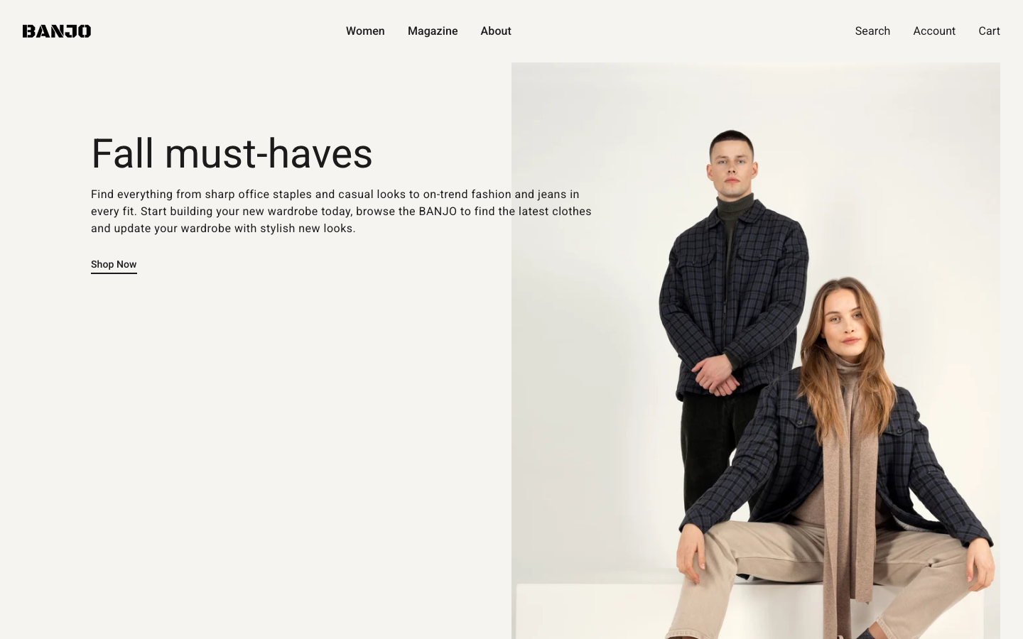 Navi+ Mega Menu replacing the desktop menu on the Banjo Shopify theme
