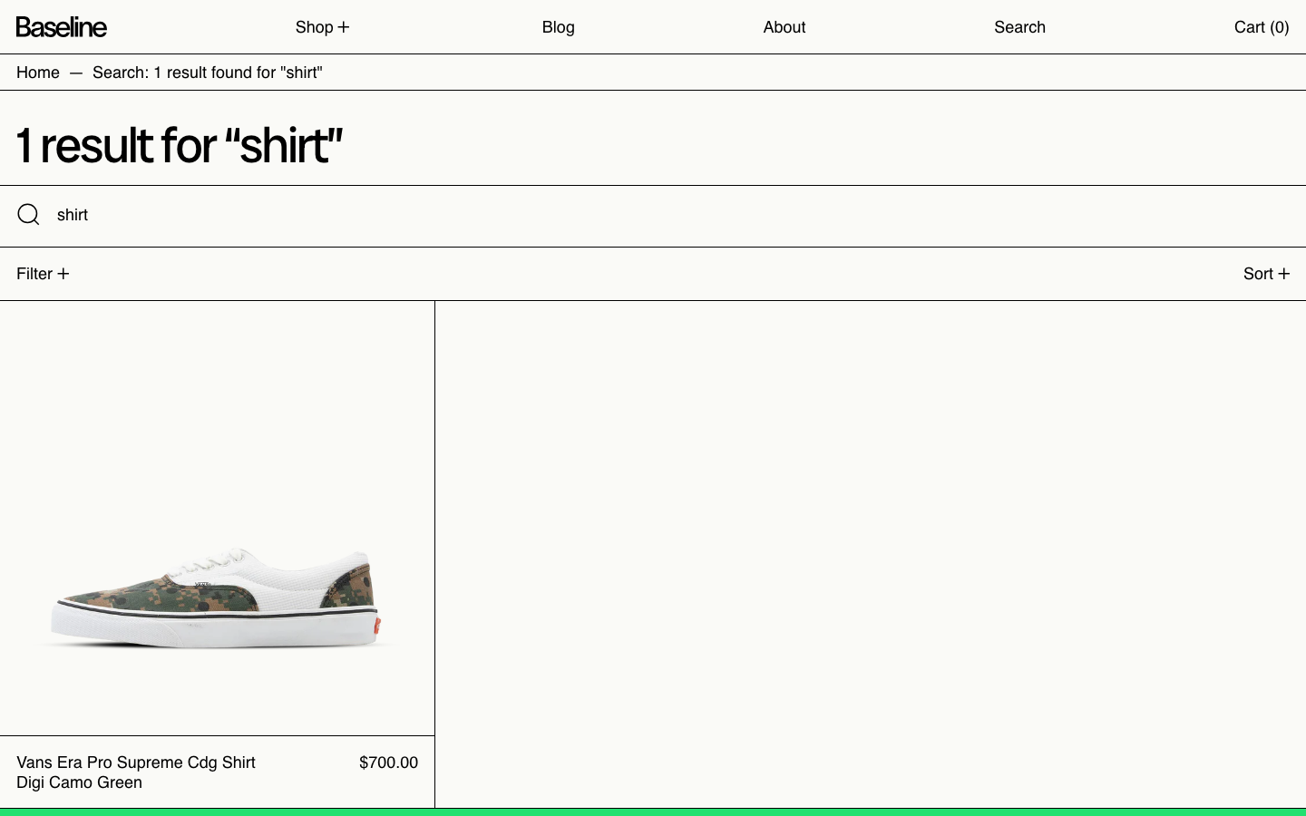 Search → panel opened — Navi+ on the Baseline Shopify theme Search → panel opened — Navi+ on the Baseline Shopify theme
