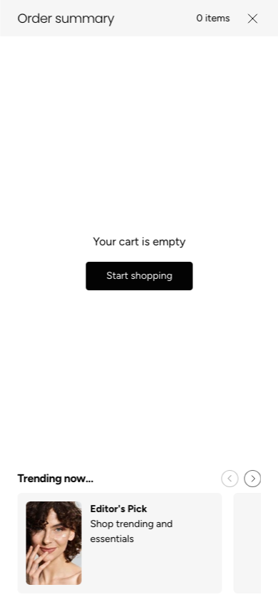 Cart → panel opened — Navi+ on the Beautify Shopify theme Cart → panel opened — Navi+ on the Beautify Shopify theme
