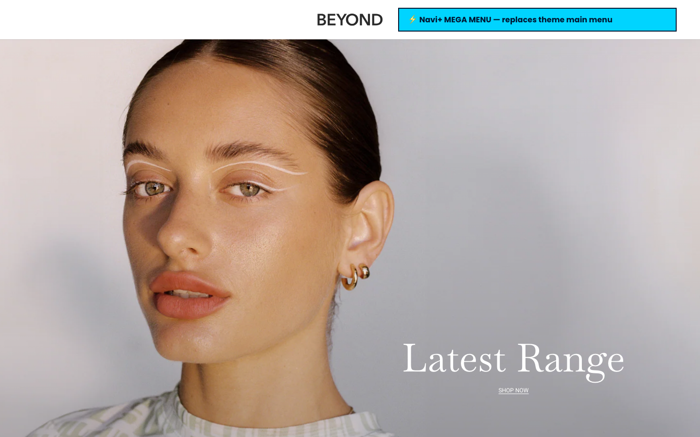 Replace main menu — Navi+ on the Beyond Shopify theme Replace main menu — Navi+ on the Beyond Shopify theme