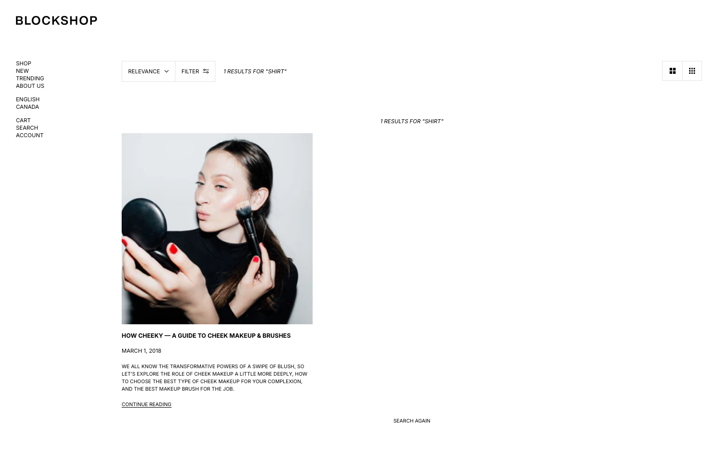Search → panel opened — Navi+ on the Blockshop Shopify theme Search → panel opened — Navi+ on the Blockshop Shopify theme