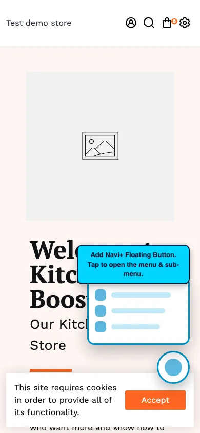 Navi+ FAB on the Booster Shopify theme Navi+ FAB on the Booster Shopify theme