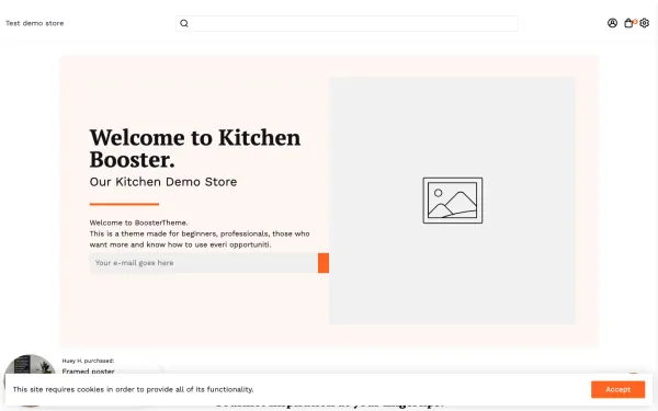 Navi+ menus on the Booster Shopify theme — desktop preview