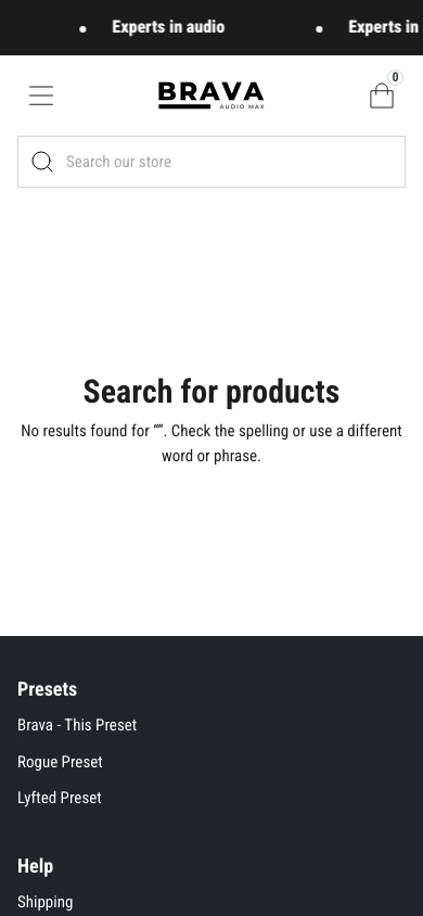 Search → panel opened — Navi+ on the Brava Shopify theme Search → panel opened — Navi+ on the Brava Shopify theme