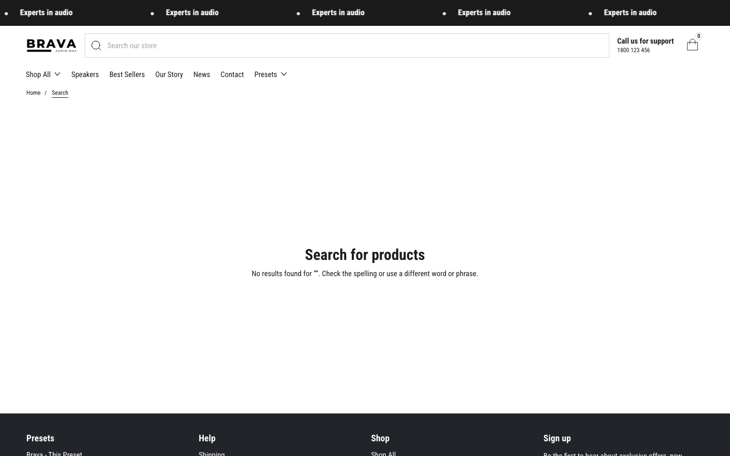 Search → panel opened — Navi+ on the Brava Shopify theme Search → panel opened — Navi+ on the Brava Shopify theme