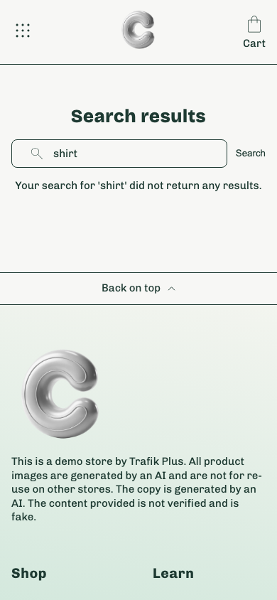 Search → panel opened — Navi+ on the Cama Shopify theme Search → panel opened — Navi+ on the Cama Shopify theme
