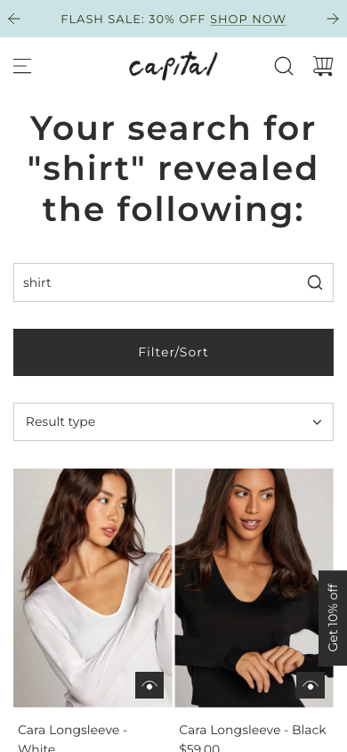 Search → panel opened — Navi+ on the Capital Shopify theme Search → panel opened — Navi+ on the Capital Shopify theme
