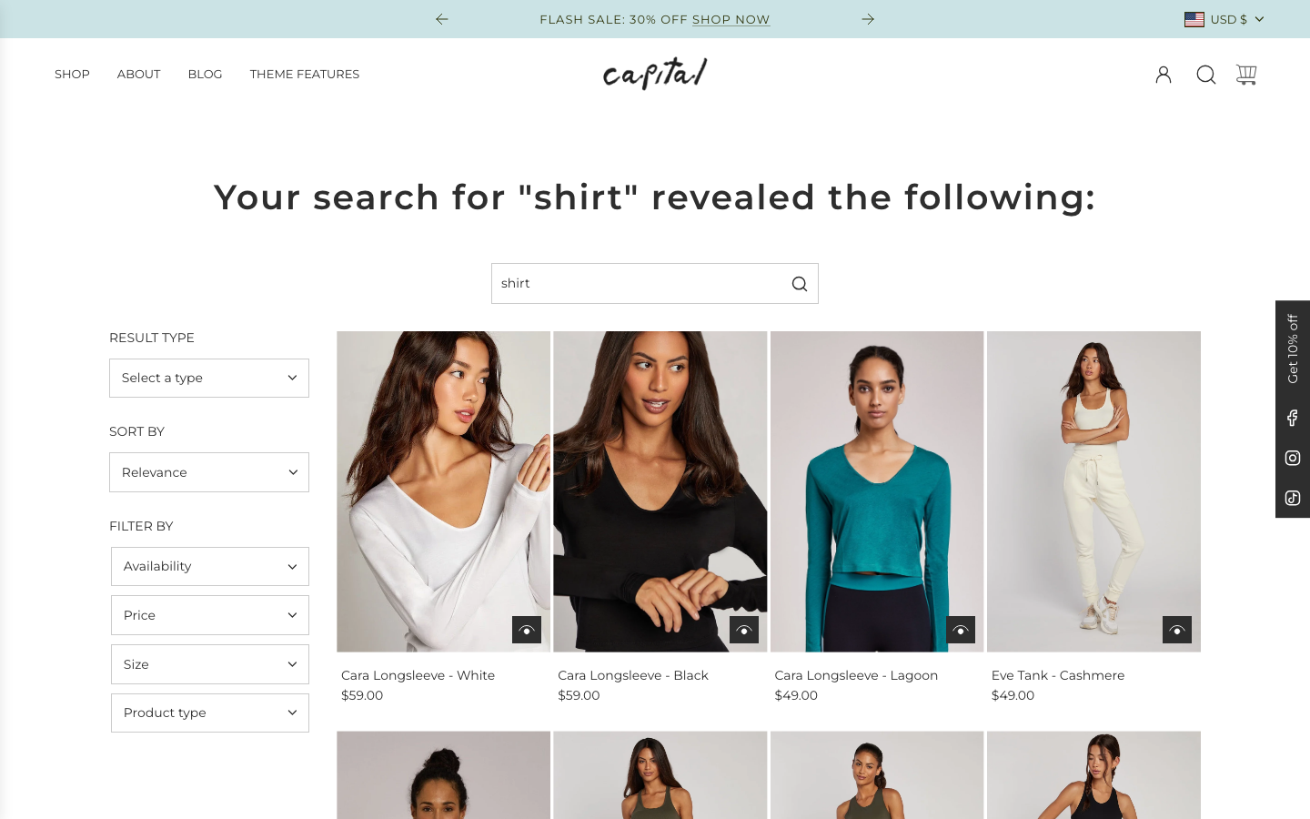 Search → panel opened — Navi+ on the Capital Shopify theme Search → panel opened — Navi+ on the Capital Shopify theme