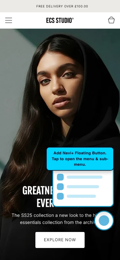 Navi+ FAB on the Carbon Shopify theme Navi+ FAB on the Carbon Shopify theme