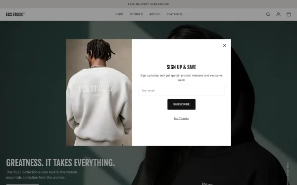 Full-page desktop screenshot of Shopify Carbon theme demo store