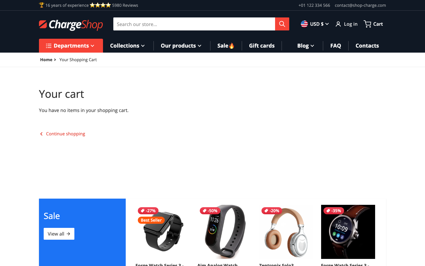 Cart → panel opened — Navi+ on the Charge Shopify theme
