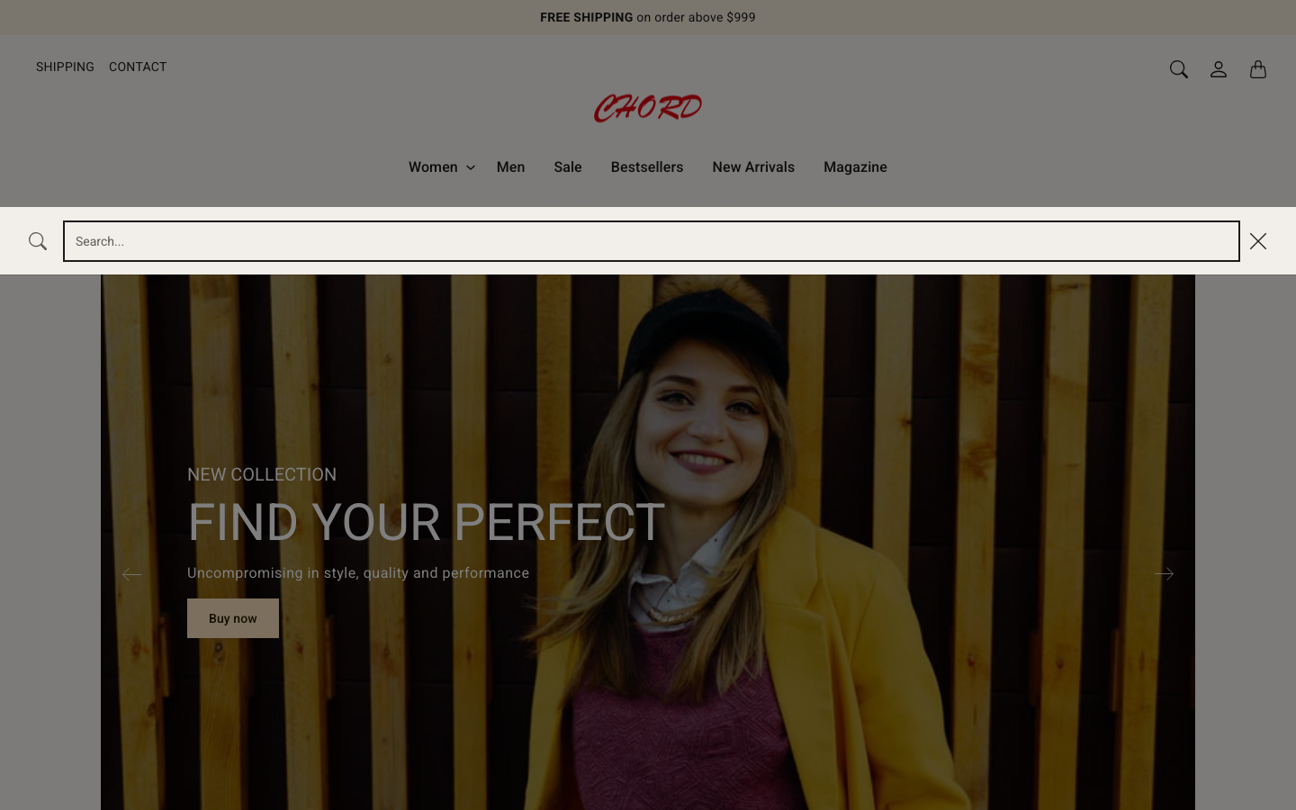 Search → panel opened — Navi+ on the Chord Shopify theme Search → panel opened — Navi+ on the Chord Shopify theme