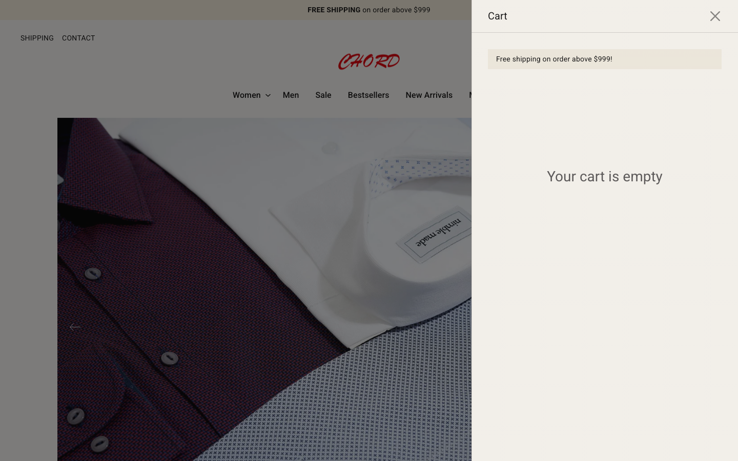 Cart → panel opened — Navi+ on the Chord Shopify theme Cart → panel opened — Navi+ on the Chord Shopify theme