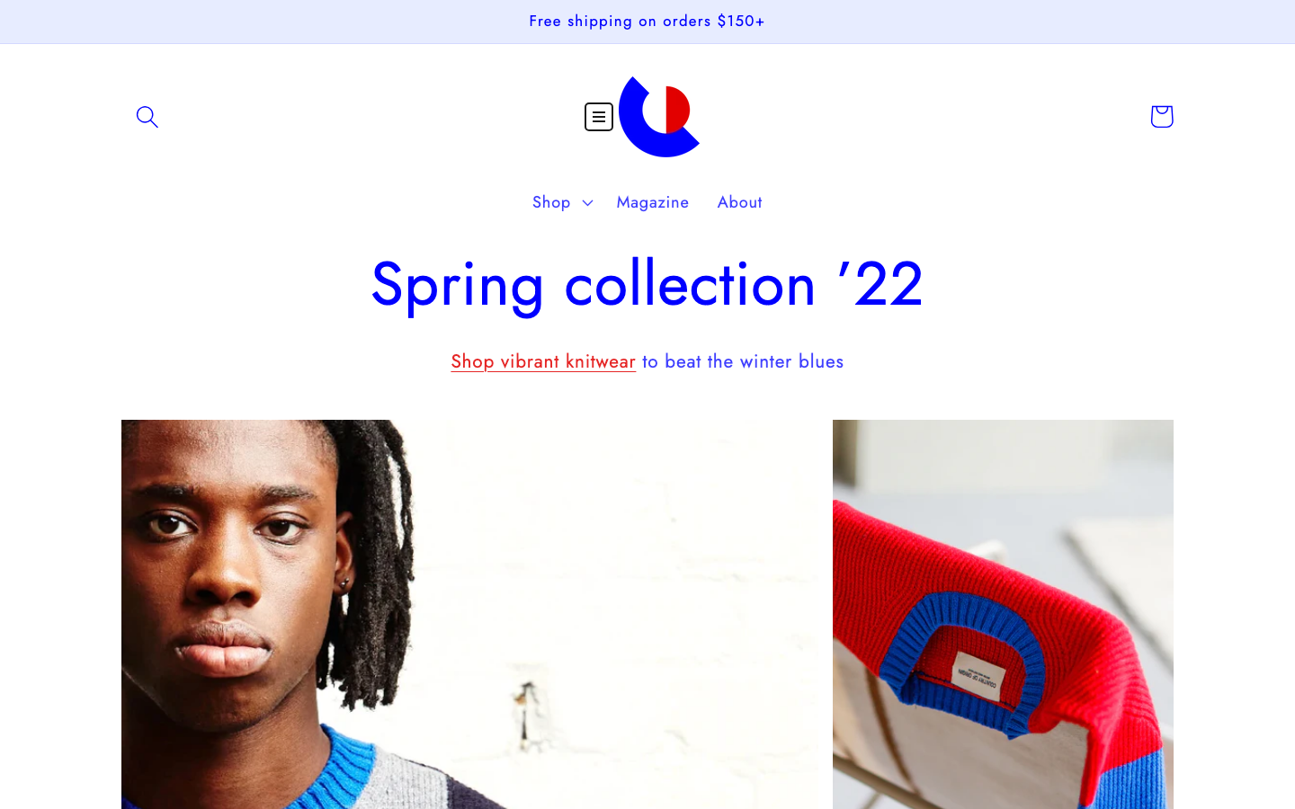 Icon before logo — Navi+ on the Colorblock Shopify theme