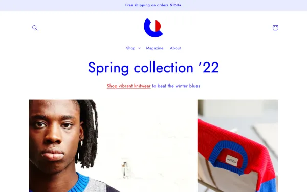 Full-page desktop screenshot of Shopify Colorblock theme demo store