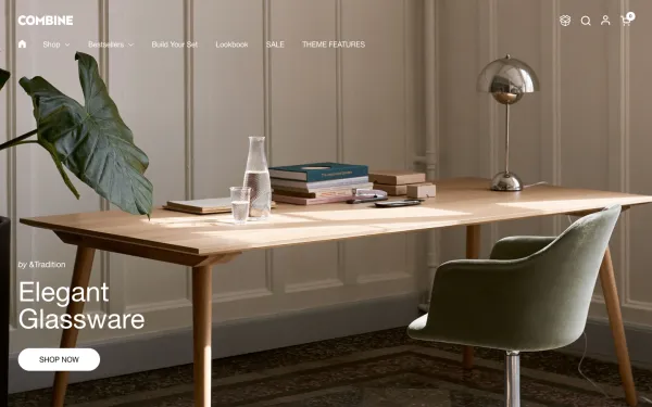 Navi+ menus on the Combine Shopify theme — desktop preview